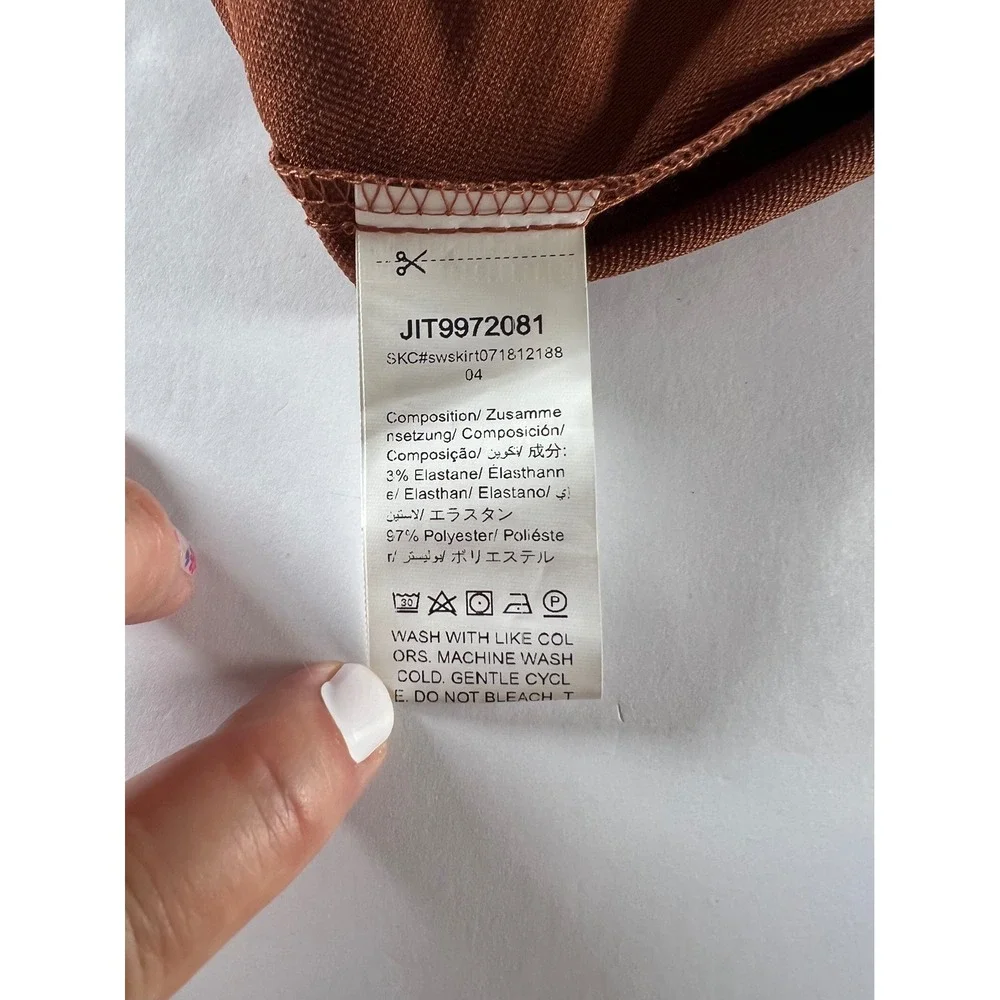 Shein Brown Corduroy Button Front Mini Skirt Womens XS Party Casual Rust Country